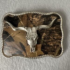 Nocona Silver and Brown Western Belt Buckle
